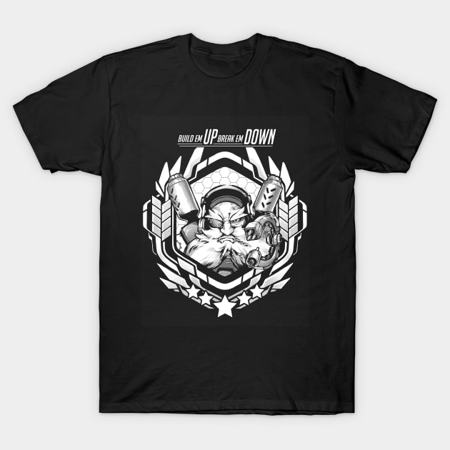 Torbjorn "Build Em Up, Break Em Down" T-Shirt by RobotCatArt